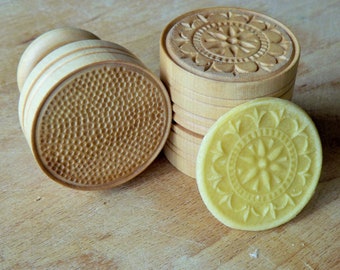 CORZETTI PASTA Stamp = 1 Handle + 1"Florentine Motif" Stamp handturned, handcarved, in Maple Chiantishire, only my hands & gouges