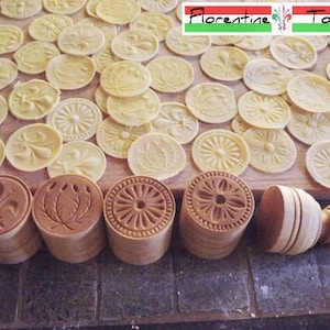 CORZETTI PASTA Stamp: 4 Various Sets = 1 Handle + 1 or 2 or 3 or 4 Stamps handturned, handcarved, in Maple of Chiantishire