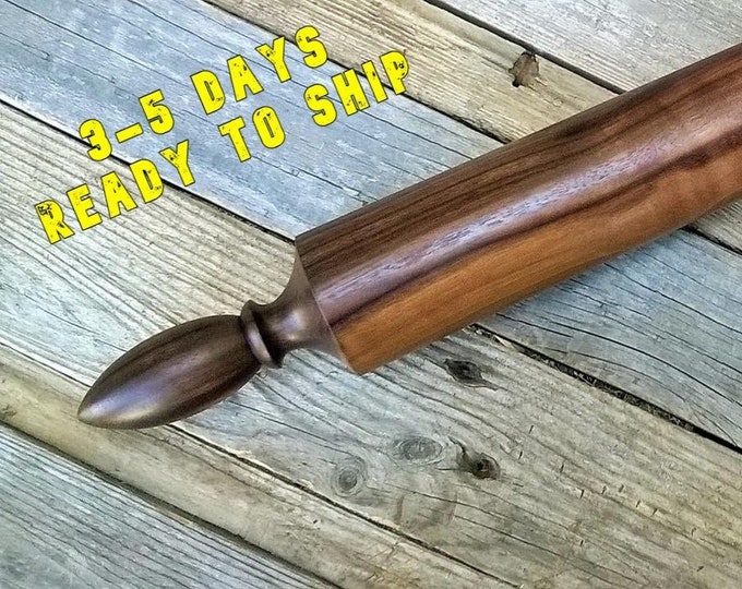 Walnut Rolling Pin, Candle Handles, Italian Mattarello, Handturned