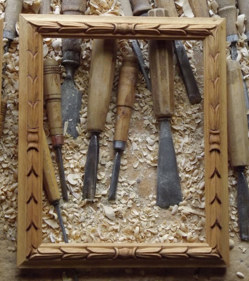 Frame In Hand Carved Wood FUSAROLE LEAVES Shabby Chic Florence Etsy