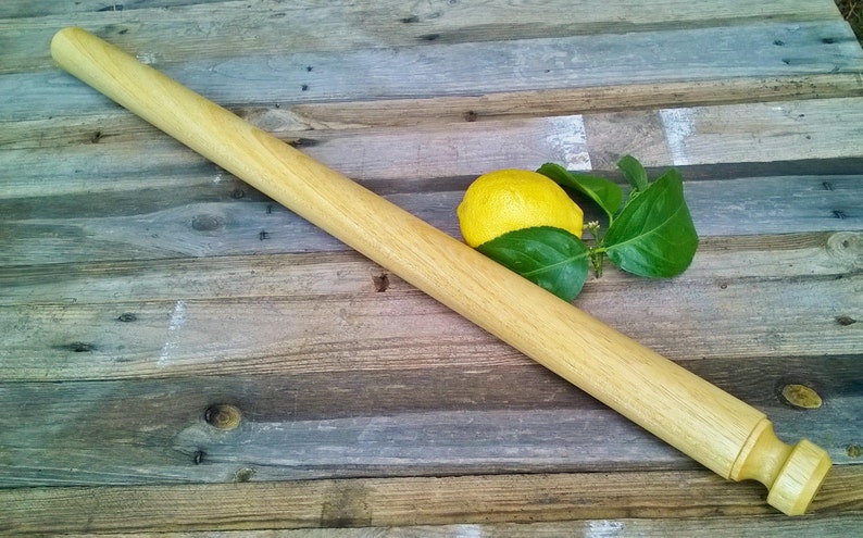 Rolling pin in rare Lemon wood from Sicily, Pasta Maker Mattarello, traditional lost Italian tools, rare handmade collectible pasta pins image 2