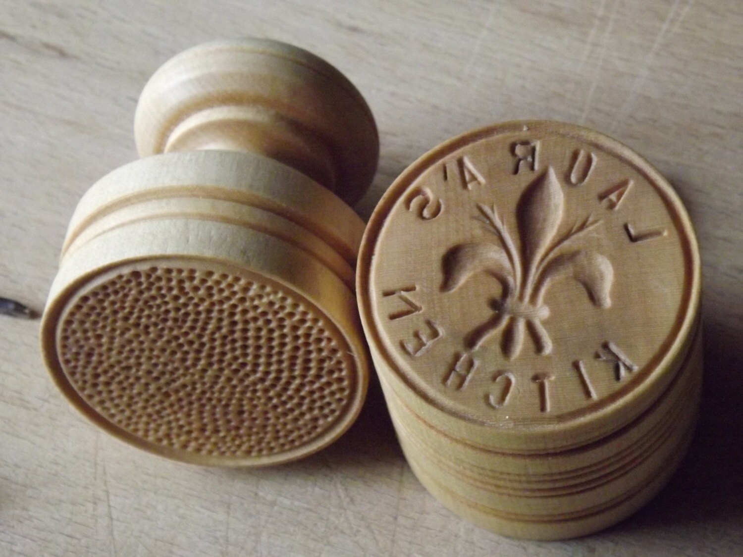 CORZETTI PASTA Stamp 1 Handle 1garland Stamp Handturned, Handcarved, in  Maple Chiantishire, Only My Hands & Gouges 