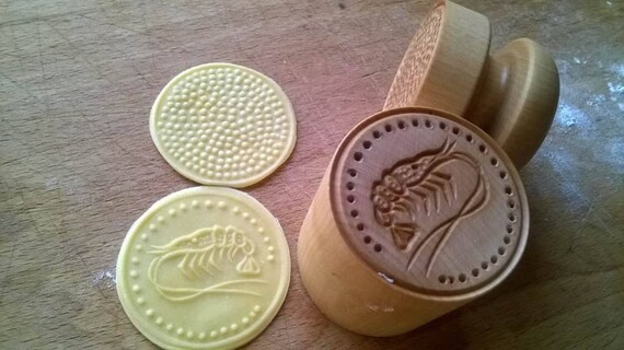 CORZETTI PASTA Stamp 1 Handle 1florentine Motif Stamp Handturned,  Handcarved, in Maple Chiantishire, Only My Hands & Gouges 