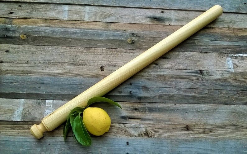 Rolling pin in rare Lemon wood from Sicily, Pasta Maker Mattarello, traditional lost Italian tools, rare handmade collectible pasta pins image 3