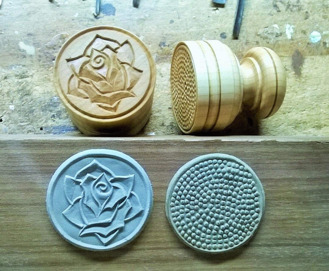 CORZETTI PASTA Stamp 1 Handle 1 rose Stamp Handturned, Handcarved, in