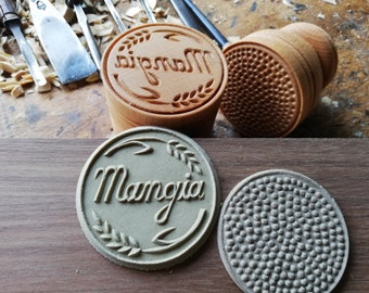 EAT Corzetti Pasta Stamp, Handturned, handcarved in Tuscan Beech wood from Casentino area, Florence, Tuscany, Italy, italian gift