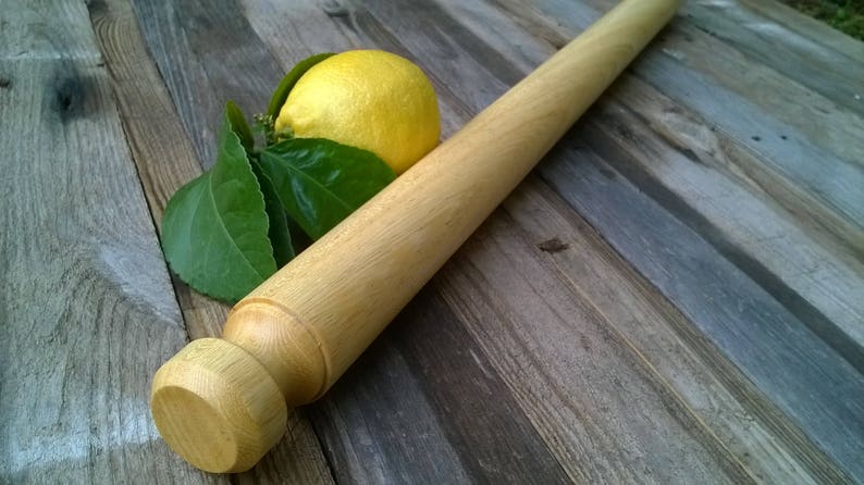 Rolling pin in rare Lemon wood from Sicily, Pasta Maker Mattarello, traditional lost Italian tools, rare handmade collectible pasta pins image 6