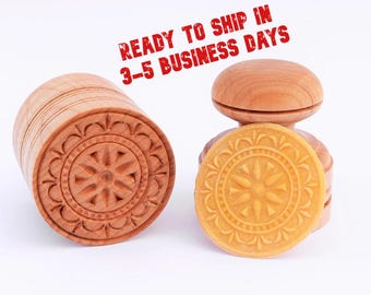 CORZETTI PASTA Stamp = 1 Handle + 1 Florentine Motif Stamp handturned, handcarved, Maple Chiantishire, only my hands & gouges italian gift