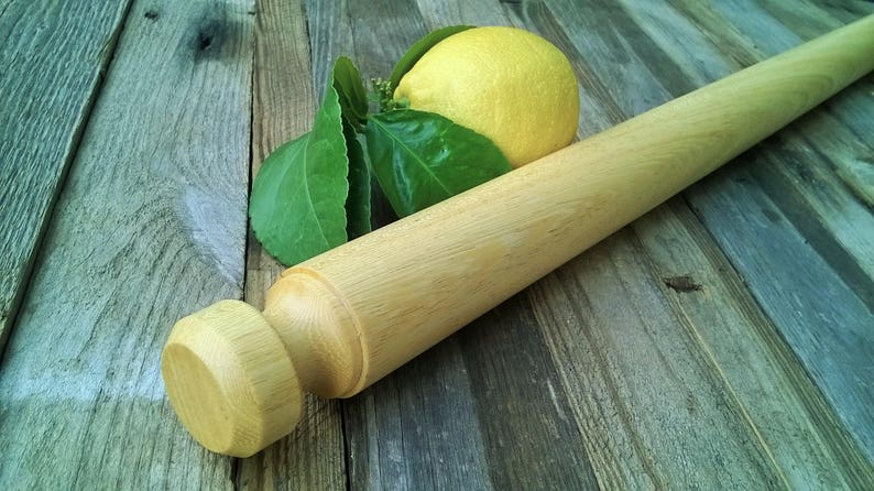 Rolling pin in rare Lemon wood from Sicily, Pasta Maker Mattarello, traditional lost Italian tools, rare handmade collectible pasta pins image 1