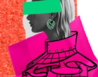 Bold Fashion Collage Print – Digital Download | Modern Pop Art Wall Decor with Neon & Editorial Style