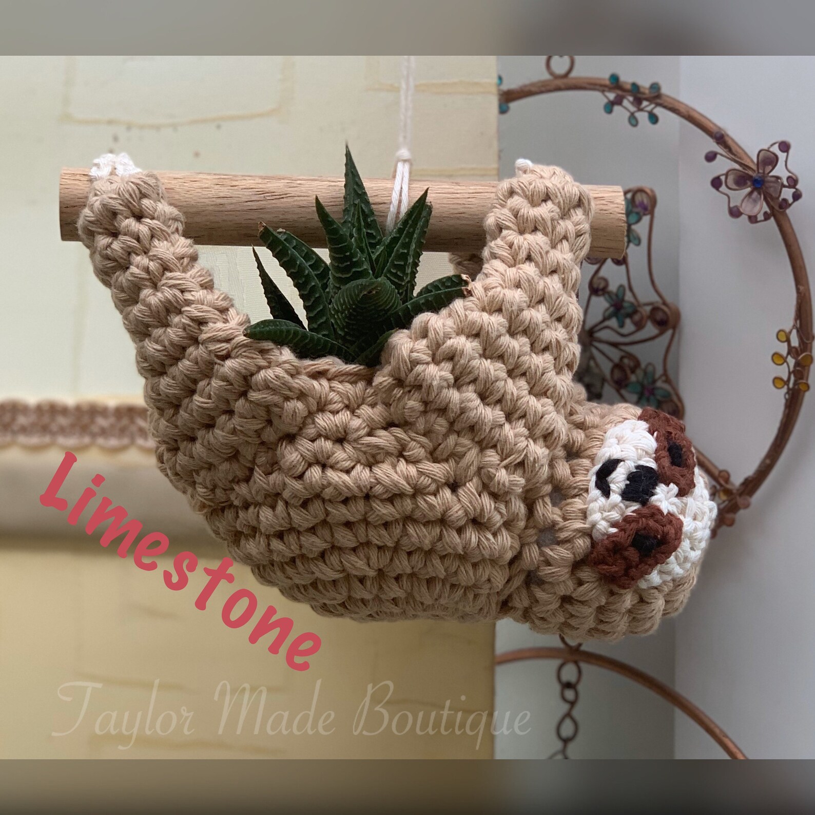 Handmade Crochet Sloth Planter Etsy