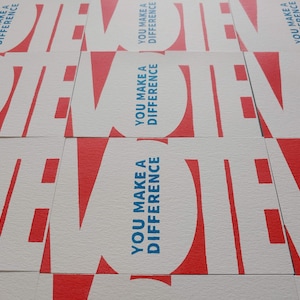4 Vote Postcards - (you make a difference) - Screenprinted