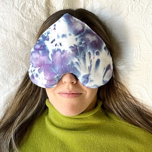 Weighted Eye Pillow filled with Flax and Lavender or Unscented Hot or Cold pack Organic Cotton Mask Aromatherapy Relaxing