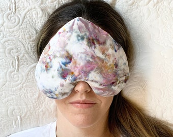 Coussin pour les yeux en forme de cœur lesté rempli de lin et de lavande ou enveloppement chaud/froid non parfumé Masque en coton bio Aromathérapie Relaxant, colorant doux