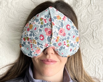 WASHABLE weighted eye pillow, Liberty of London floral, headache relief, heart shape, Lavender or Unscented, blocks light, removable cover