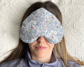 Almohada para ojos con peso lavable, diseño floral Liberty of London, antifaz de lino, regalo para ella, lavanda, menta, eucalipto o sin aroma, spa, compresa caliente
