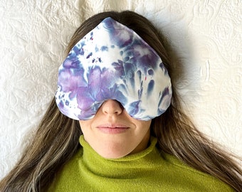 Weighted Eye Pillow filled with Flax and Lavender or Unscented Hot or Cold pack Organic Cotton Mask Aromatherapy Relaxing