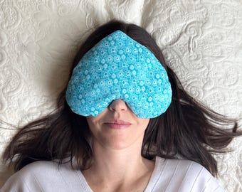 Almohada ocular con peso en forma de corazón para el Día de la Madre, funda lavable, compresa fría/caliente, para ojos y rostro, aromaterapia.