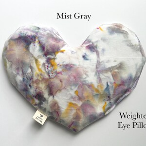 HEART eye pillow, weighted face mask, cold hot pack, aromatherapy, spa self care gift Mist Gray