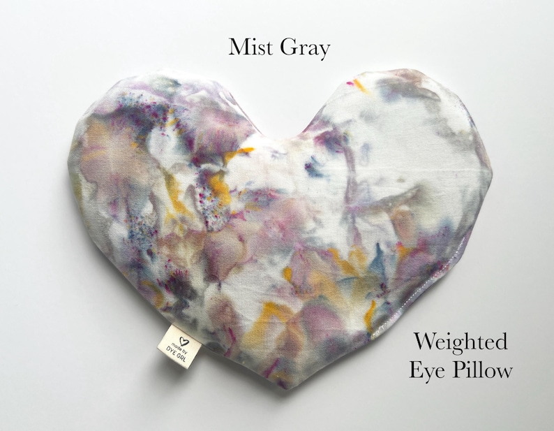 HEART eye pillow, weighted face mask, cold hot pack, aromatherapy, spa self care gift Mist Gray
