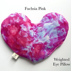 HEART eye pillow, weighted face mask, cold hot pack, aromatherapy, spa self care gift Fuchsia