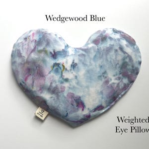 HEART eye pillow, weighted face mask, cold hot pack, aromatherapy, spa self care gift Wedgwood Blue