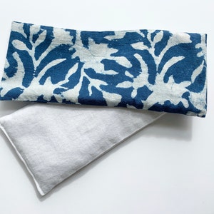 Washable Weighted Eye Pillow for relaxation and headache relief, hint of lavender optional, indigo, aromatherapy