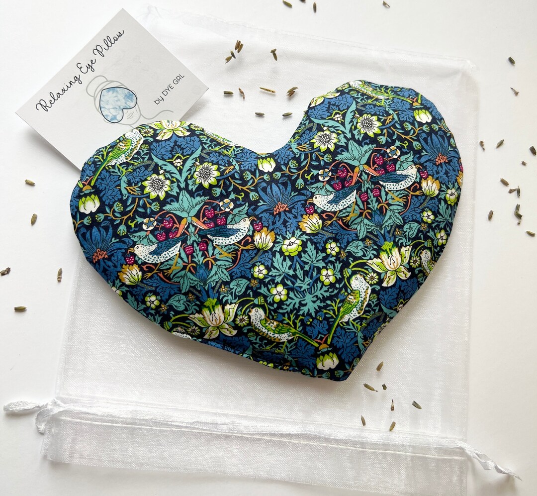WASHABLE Weighted Eye Pillow, Liberty of London bird floral, soft fabric, filled with Flax, Lavender or Unscented Hot Cold pack