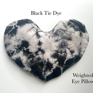 HEART eye pillow, weighted face mask, cold hot pack, aromatherapy, spa self care gift Black
