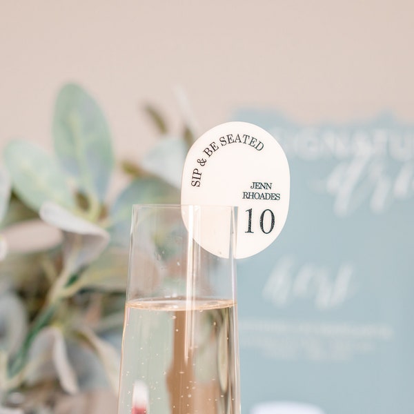 Custom Engraved Wedding Drink Tag | Wedding Escort Card | Wedding Place Card | Wedding Drink Tag | Champagne Wall Escort Card for Drinks