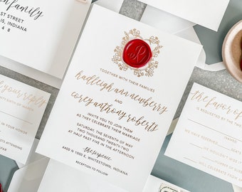 Belle Semi-custom 3 Piece Wedding Invitation | Wedding Invitation | Wedding Stationery | Semi-custom Suite