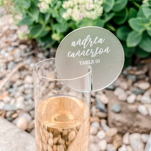 Belle Engraved Wedding Drink Tag | Wedding Escort Card | Wedding Place Card | Wedding Drink Tag | Champagne Wall Escort Card for Drinks