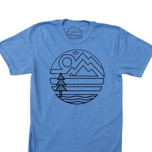 Nature T Shirt, Outdoors Design on Soft Blue Tee by American Apparel ...