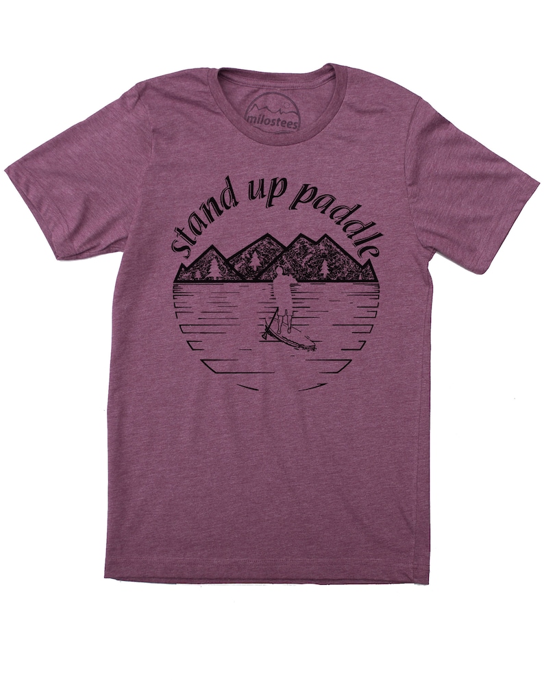 Stand up Paddle Board Shirt, Sup Graphic Printed on Soft Grey Cotton/polyester Tshirt Paddle