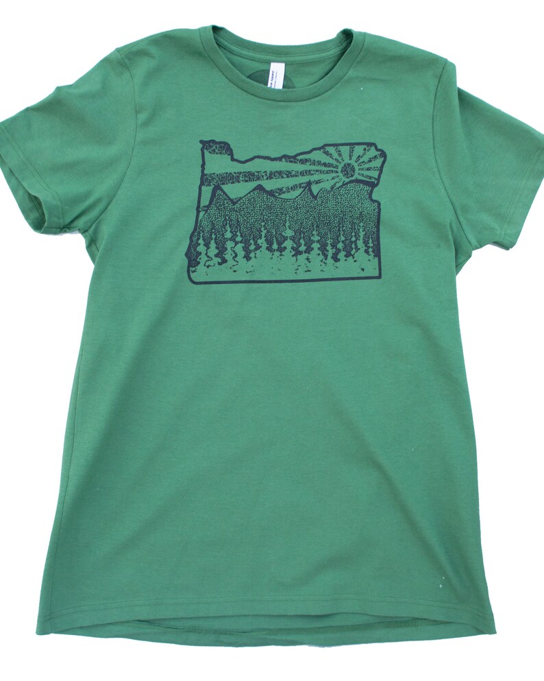 Oregon Home Shirt XL Mountain Print on Soft Blue Tee for Her Etsy