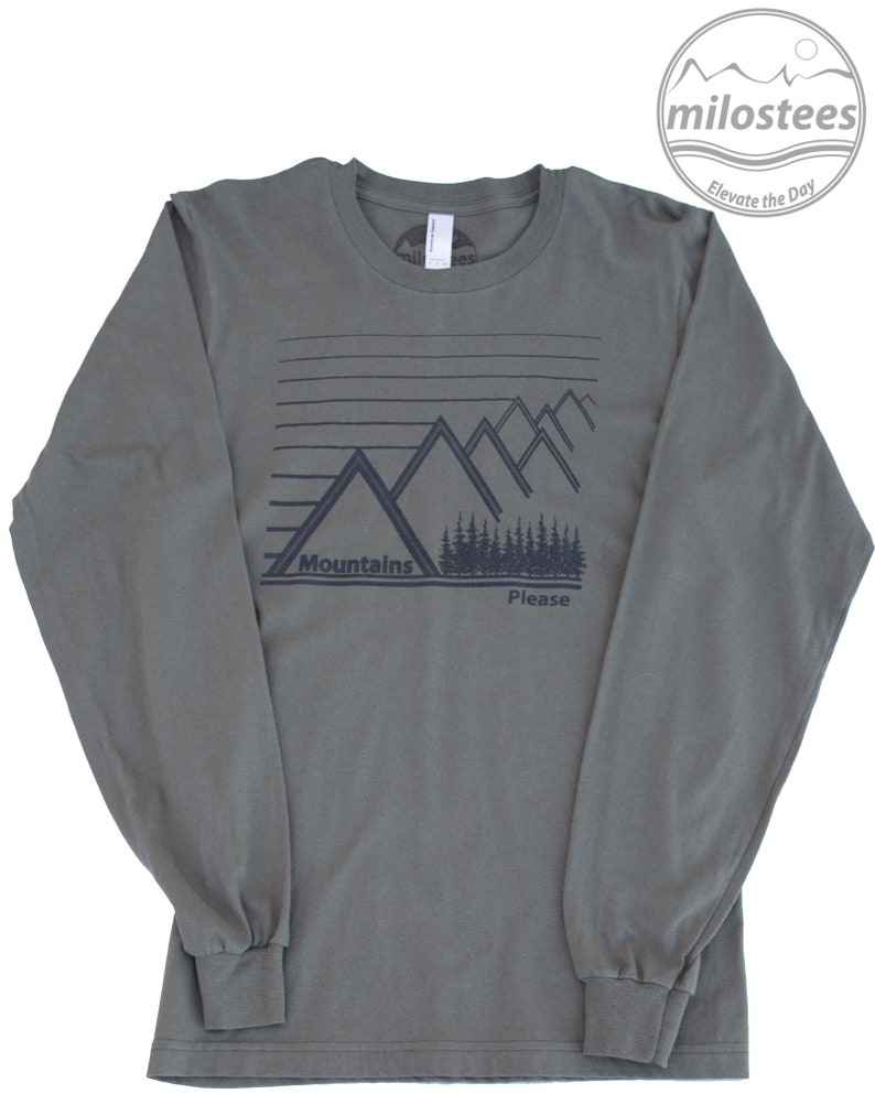 Mountain T-shirt Graphic Landscape Print on Blue 50/50 Tee by - Etsy