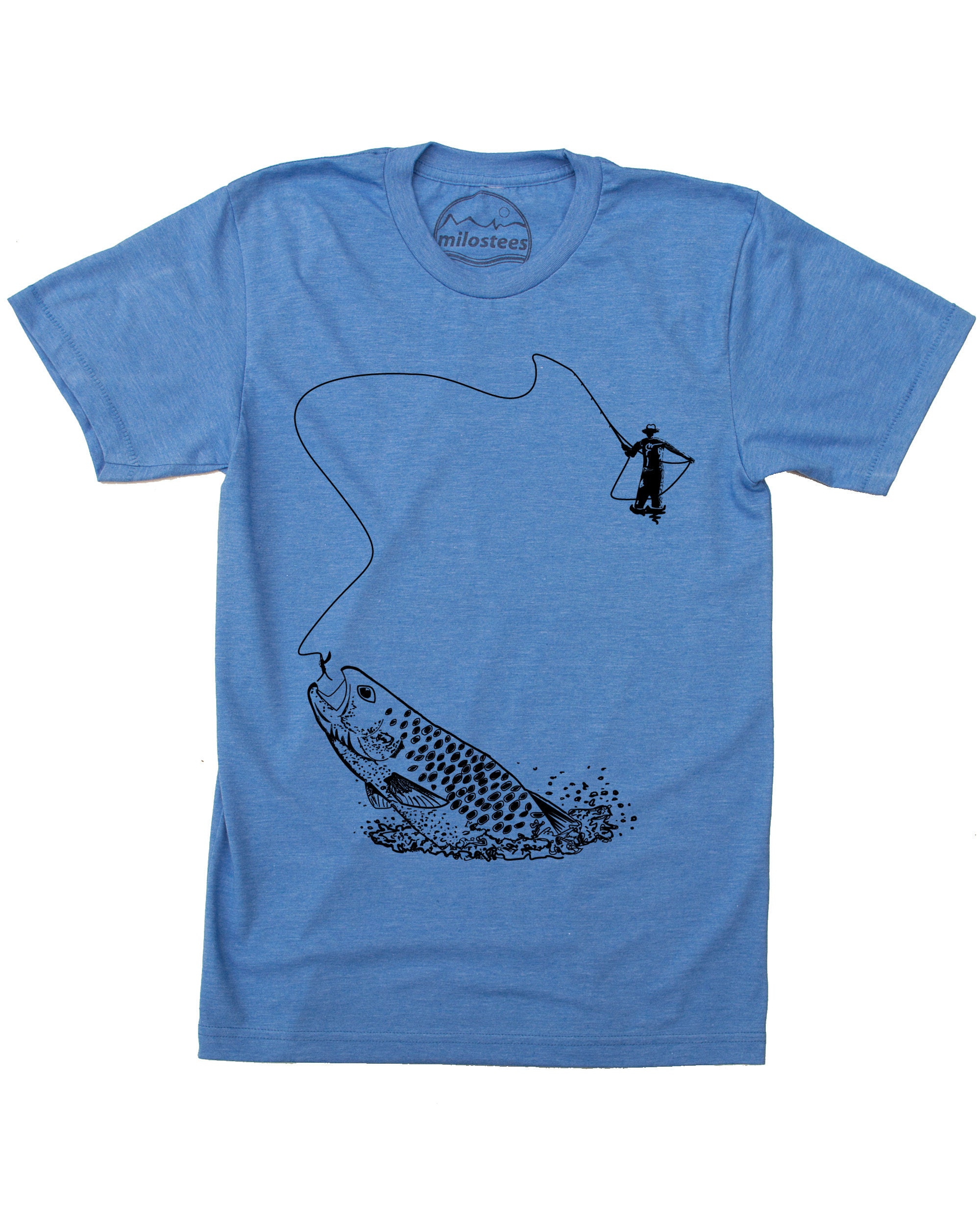 Large Fly Fishing Shirt Original Fisherman Illustration of Etsy Australia