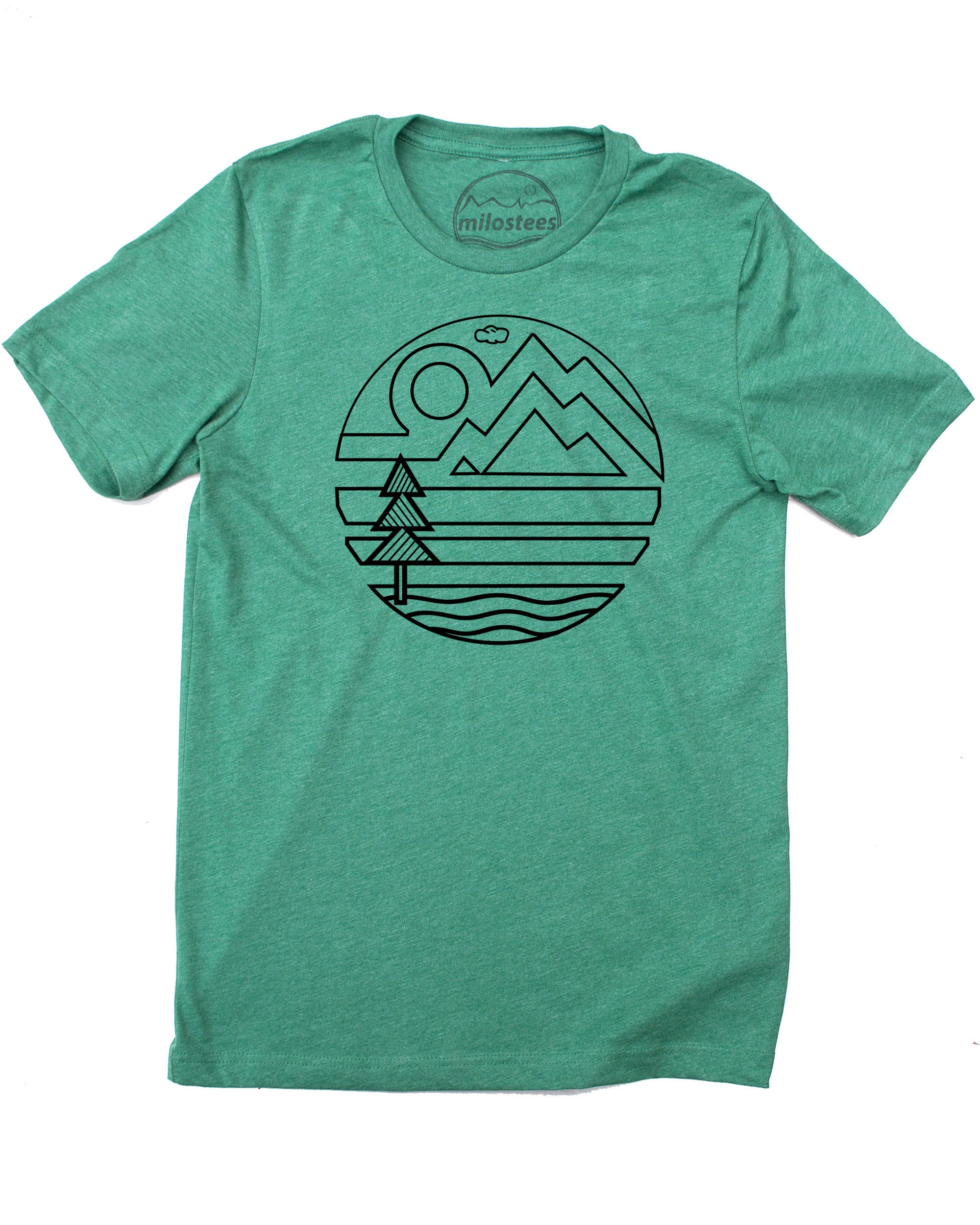 Nature T Shirt, Outdoors Design on Soft Blue Tee by American Apparel