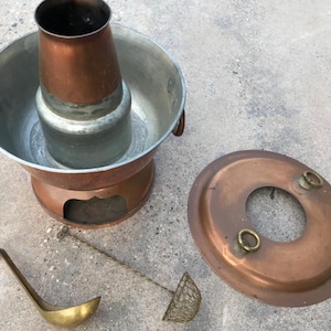 VTG Koppargryta Mongolisk/Kinesisk Kolgryta Gemensam Soppvärmare Cider