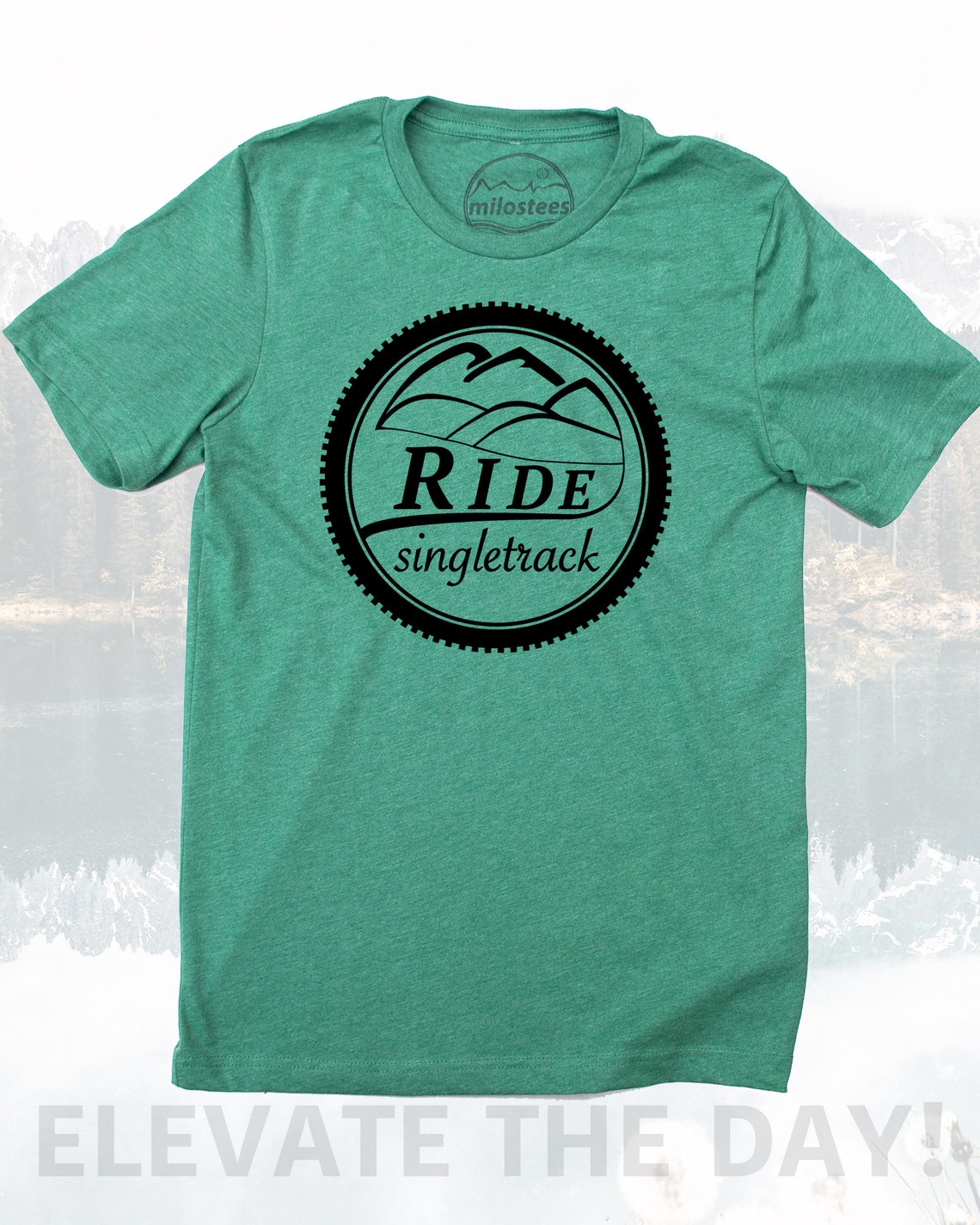 Mountain Bike Shirt, Graphic Mountain Biking Illustration on a Soft 50/