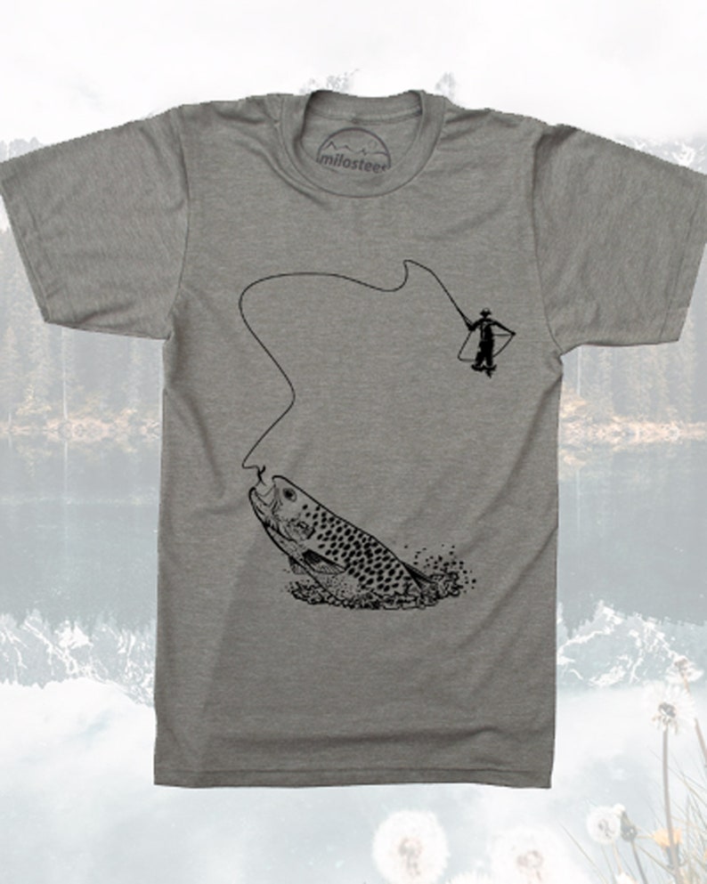 Fly Fishing Shirt Fisherman Apparel on Soft 50/50 Tee in Etsy