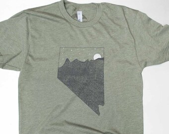 Nevada state, Las Vegas clothing, battle born mountain design. printed on soft threads, multiple colors available. home t-shirt, Reno, Tahoe