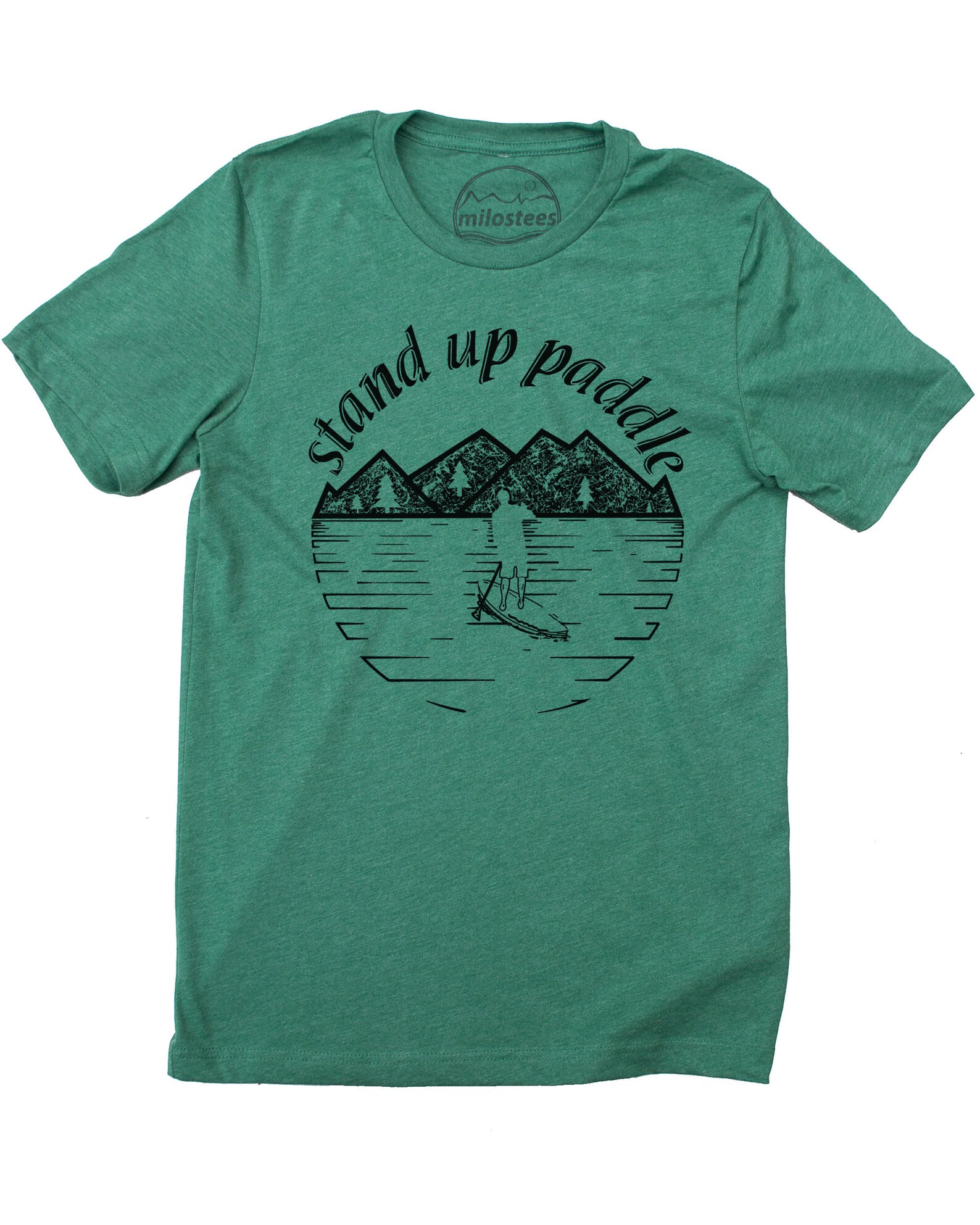 Stand up Paddle Board Shirt, Sup Graphic Printed on Soft Grey Cotton
