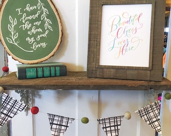 Hand Painted, Watercolor Rainbow  Hand Lettering - Beautiful Chaos Lives Here