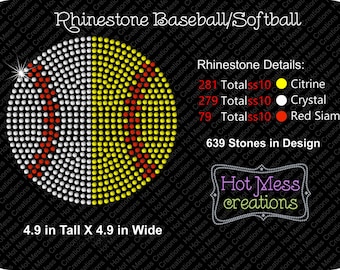 Baseball Softball Rhinestone SVG Cut File