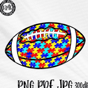 Autism PDF PNG JPG - Autism Football Design - Sublimation Clipart - Digital Download
