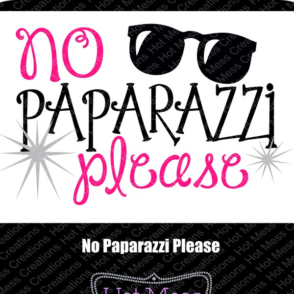 No Paparazzi Please SVG - New Born Shirt Design - Birthday Girl Shirt SVG - Cute Birthday Shirt Design SVG - Sunglasses svg - svg Digital