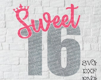 Sweet 16 Svg Etsy
