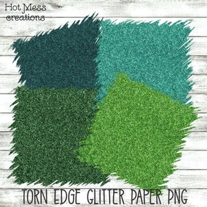 Sfondo glitterato - Carta digitale glitterata verde strappata per sublimazione e design - Download digitale