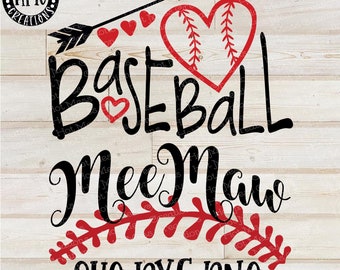 Baseball MeeMaw SVG: Grandparent Design (Digital Download)